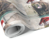 Grizzly Bear Santa Claus Geschenkpapier (Rolleneckpunkt)