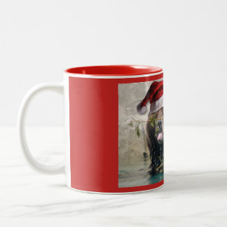 Grizzly Bear Santa Claus Zweifarbige Tasse