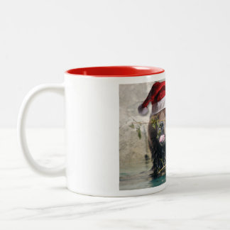 Grizzly Bear Santa Claus Zweifarbige Tasse