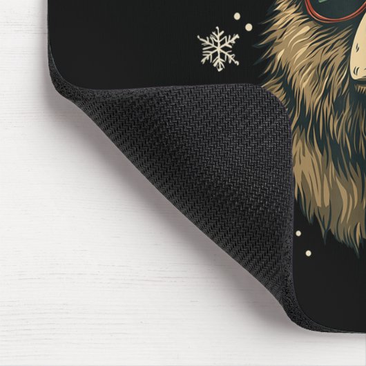 Grizzly Bear Santa Hat Funny Cute Animal Lover Chr Mousepad (Ecke)