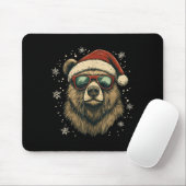 Grizzly Bear Santa Hat Funny Cute Animal Lover Chr Mousepad (Mit Mouse)
