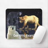 GRIZZLY BEAR, SCHWARZER BAR & POLAR BEAR MOUSEPAD (Mit Mouse)