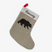 Grizzly Bear Silhouette Wilderness Camping Custom Kleiner Weihnachtsstrumpf (Vorderansicht (hängend))