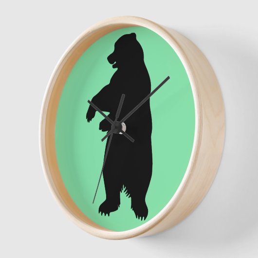 GRIZZLY BEAR STEHEND BEAR RUSTISCHE Wall Clock Uhr (Winkel)