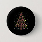 Grizzly Bear Weihnachtsbaum Lichter Ugly Swea Button (Vorderseite)