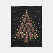 Grizzly Bear Weihnachtsbaum Lichter Ugly Swea Fleecedecke (Vorderseite)