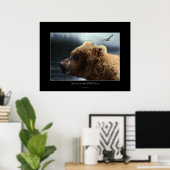 GRIZZLY BEAR Wilderness Art Poster (Heimbüro)