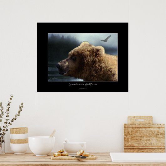 GRIZZLY BEAR Wilderness Art Poster (Küche)
