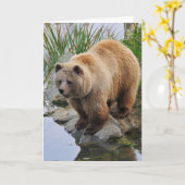 Grizzly Bear Wildlife Animal Fotografie Karte (Gelbe Blume)
