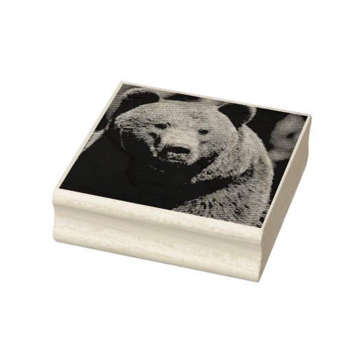 GRIZZLY BEAR Wood Art Briefmarke Gummistempel (Stempel)