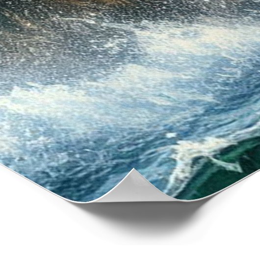 Grizzly Bears mit Forellenlachs 16x20 Poster (Ecke)