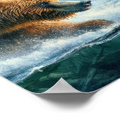 Grizzly Bears mit Forellenlachs 8x10 Poster (Ecke)