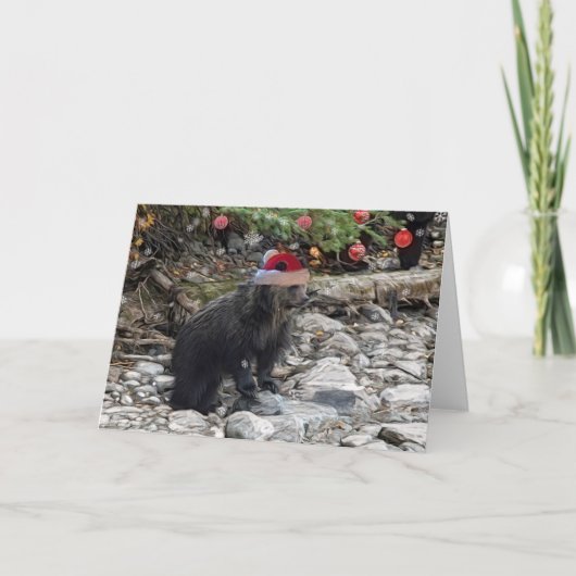 Grizzly Cub Christmas Feiertagskarte (Vorderseite)