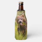 Grizzly cuzing, Alaska Flaschenkühler (Flaschenvorderseite)