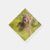 Grizzly cuzing, Alaska Serviette (Ecke)