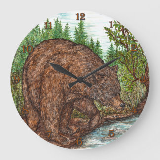 Grizzly Große Wanduhr