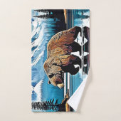 Grizzly Lake Mountain View Badhandtuch Set (Handtuch)