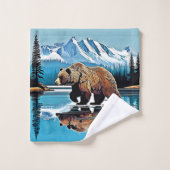 Grizzly Lake Mountain View Badhandtuch Set (Waschlappen)