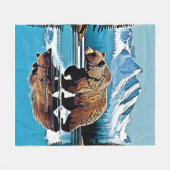 Grizzly Lake Mountain View Fleecedecke (Vorderseite (Horizontal))