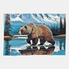 Grizzly Lake Mountain View Geschirrtuch