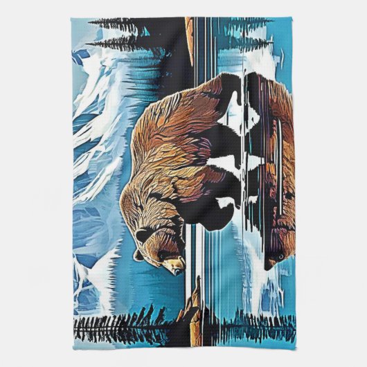 Grizzly Lake Mountain View Geschirrtuch (Vertikal)