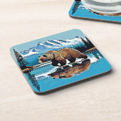 Grizzly Lake Mountain View Getränkeuntersetzer (Linke Seite)