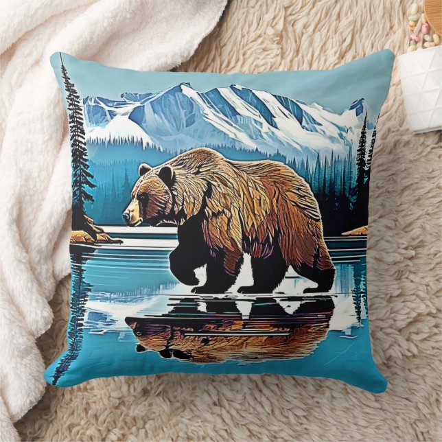Grizzly Lake Mountain View Kissen (Decke)
