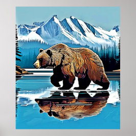 Grizzly Lake Mountain View Poster