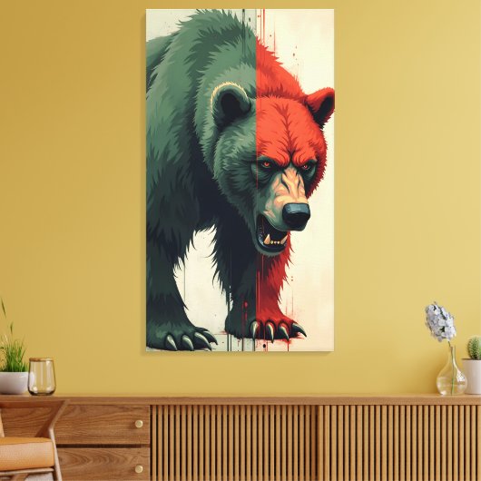 Grizzly Leinwanddruck (Insitu (Wohnzimmer))