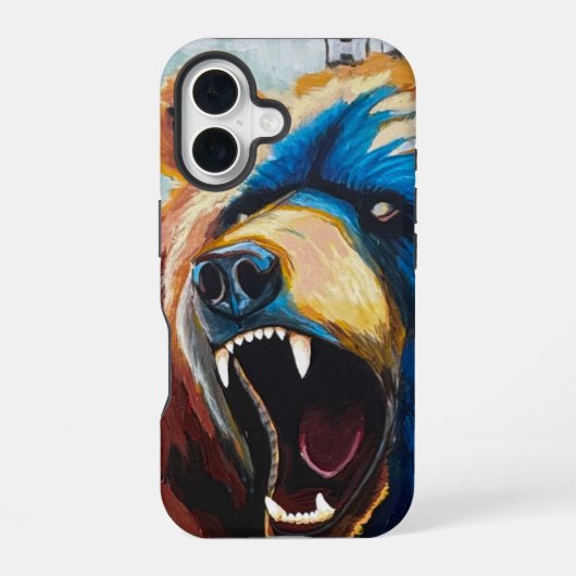 Grizzly-Malerei - Wildtierkunst iPhone 16 Hülle (Rückseite)