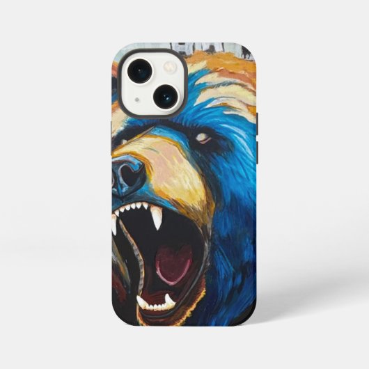 Grizzly-Malerei - Wildtierkunst iPhone Hülle (Rückseite)