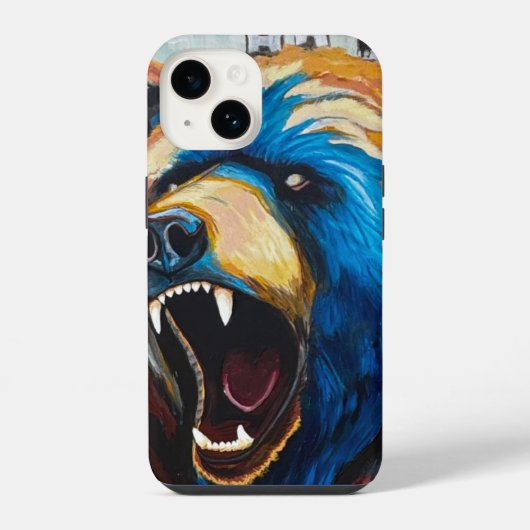 Grizzly-Malerei - Wildtierkunst iPhone Hülle (Rückseite)