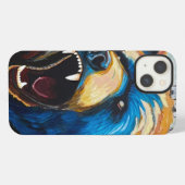 Grizzly-Malerei - Wildtierkunst iPhone Hülle (Rückseite (Horizontal))