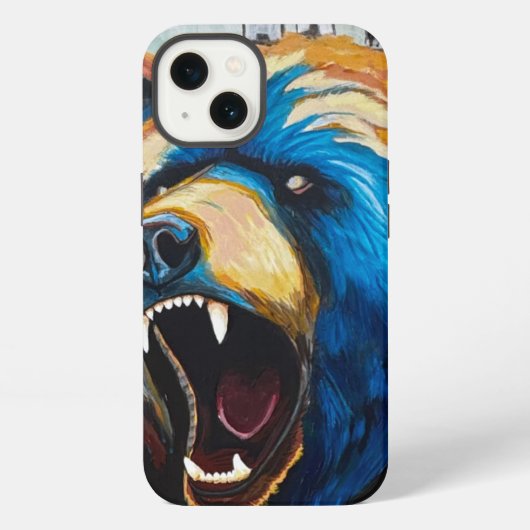 Grizzly-Malerei - Wildtierkunst iPhone Hülle (Rückseite)
