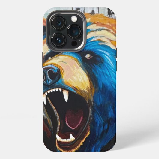 Grizzly-Malerei - Wildtierkunst iPhone Hülle (Hinten)