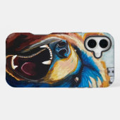 Grizzly-Malerei - Wildtierkunst iPhone Hülle (Rückseite (Horizontal))
