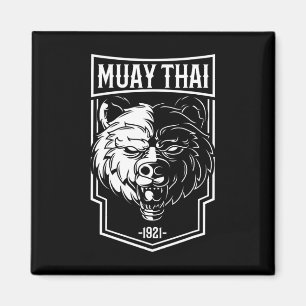Grizzly Muay Thai - Geschenk für Thai-Boxen und Ki Magnet