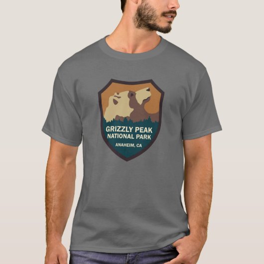 Grizzly Peak National Park Sign funny T-Shirt (Vorderseite)