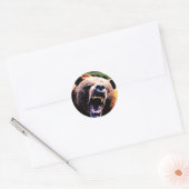 Grizzly Roar Runder Aufkleber (Umschlag)