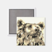 Grizzly tragen Pop Art Brawn Magnet (Vorderseite/Rückseite)