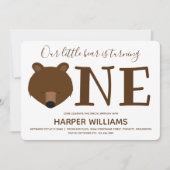 Grizzlybär 1 Tier 1 Geburtstag Einladung (Vorderseite)