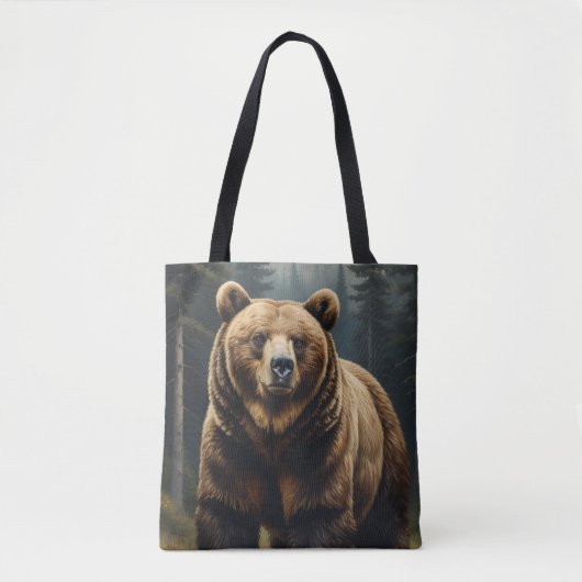 Grizzlybär-All-Over-Print-Tasche Tasche (Vorderseite)