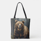 Grizzlybär-All-Over-Print-Tasche Tasche (Rückseite)