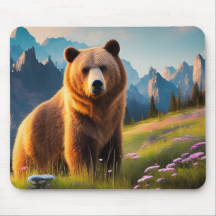 Grizzlybär am Berghang  Mousepad