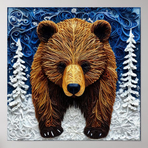 Grizzlybär Art Poster