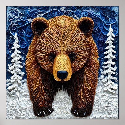 Grizzlybär Art Poster (Vorne)