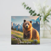 Grizzlybär auf dem Berg Geburtstag (Stehend Vorderseite)