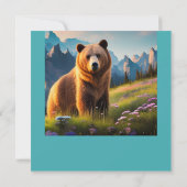 Grizzlybär auf dem Berg Geburtstag (Rückseite)