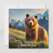 Grizzlybär auf dem Berg Geburtstag (Vorderseite)