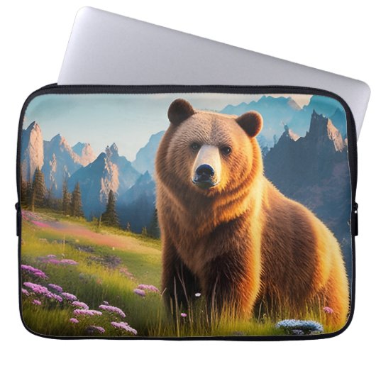 Grizzlybär auf dem Berg Laptopschutzhülle (Vorderseite)